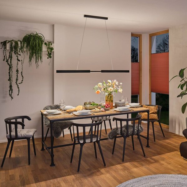 Paulmann Inteligentna lampa wisząca Aptare, możliwość ściemniania, czarny, salon / jadalnia, metal, nowoczesny