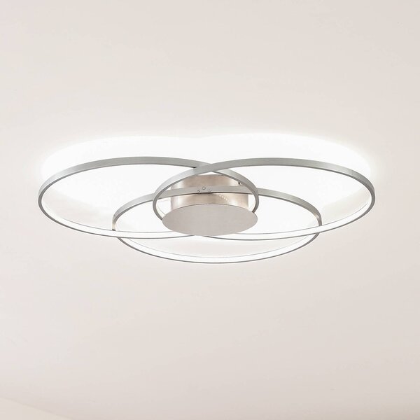 Lampa sufitowa LED Riley Lindby, możliwość ściemniania, aluminiowy / szary / cynkowy, salon / jadalnia, aluminium, nowoczesny