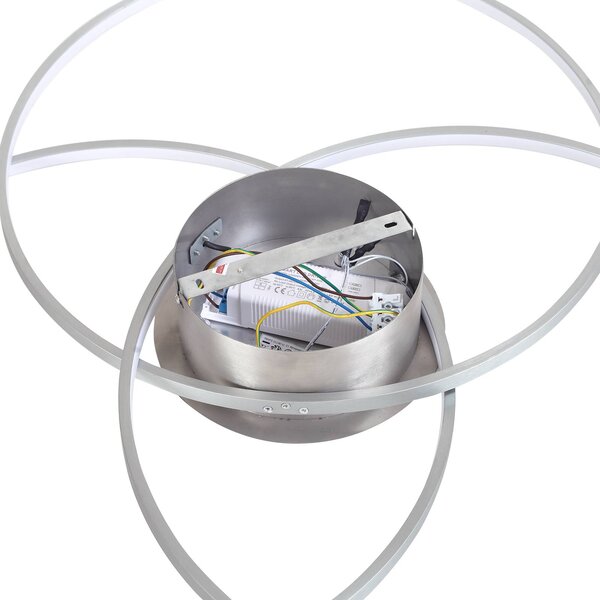 Lampa sufitowa LED Riley Lindby, możliwość ściemniania, aluminiowy / szary / cynkowy, salon / jadalnia, aluminium, nowoczesny