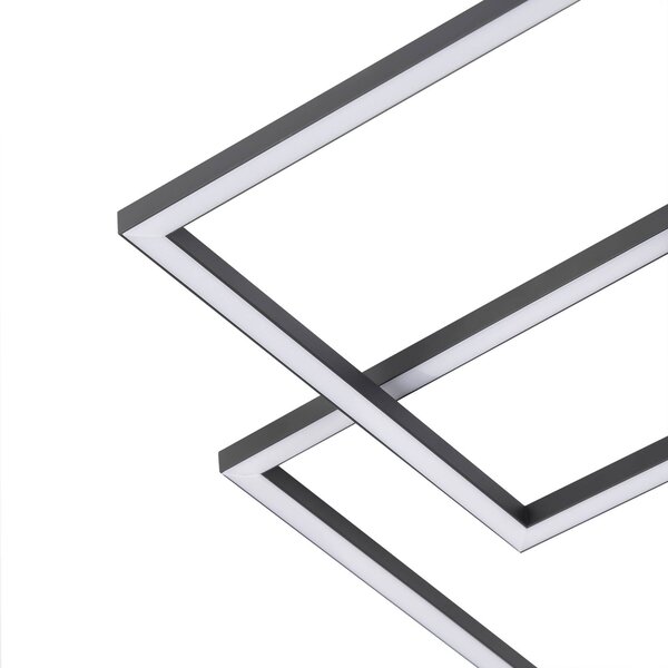 Lampa sufitowa LED Duetto Lindby, możliwość ściemniania, czarny, salon / jadalnia, aluminium, nowoczesny