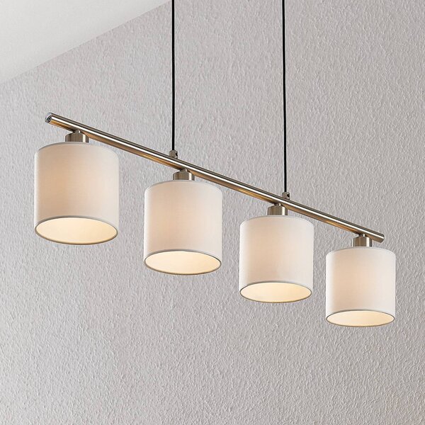 Lampa wisząca Stannis Lindby, możliwość ściemniania, biały / opal, salon / jadalnia, metal, nowoczesny
