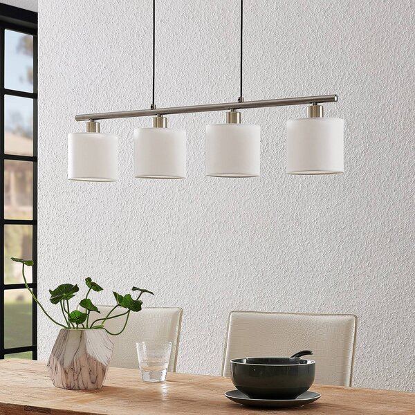 Lampa wisząca Stannis Lindby, możliwość ściemniania, biały / opal, salon / jadalnia, metal, nowoczesny