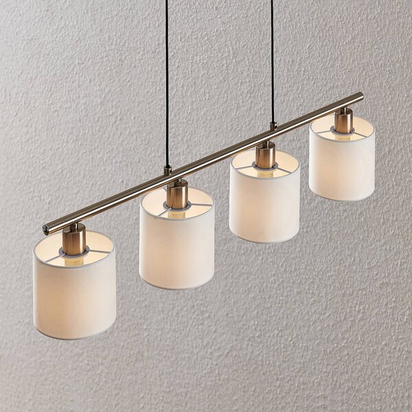 Lampa wisząca Stannis Lindby, możliwość ściemniania, biały / opal, salon / jadalnia, metal, nowoczesny