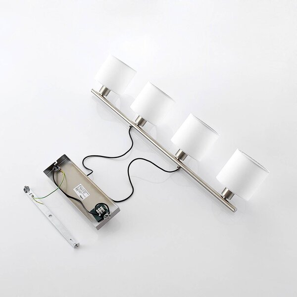 Lampa wisząca Stannis Lindby, możliwość ściemniania, biały / opal, salon / jadalnia, metal, nowoczesny