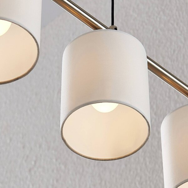 Lampa wisząca Stannis Lindby, możliwość ściemniania, biały / opal, salon / jadalnia, metal, nowoczesny