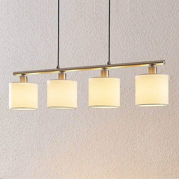 Lampa wisząca Stannis Lindby, możliwość ściemniania, biały / opal, salon / jadalnia, metal, nowoczesny