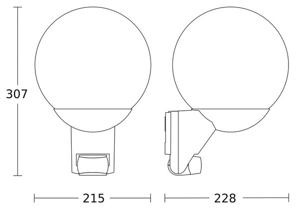 STEINEL Lampa zewnętrzna z czujnikiem ruchu L 585 S, czarny, szkło, nowoczesny