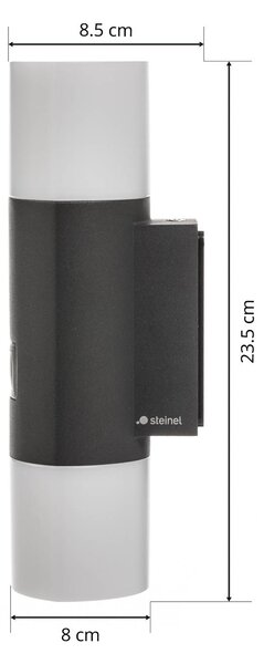 STEINEL Lampa zewnętrzna z czujnikiem ruchu L 910 S, czarny, aluminium, nowoczesny