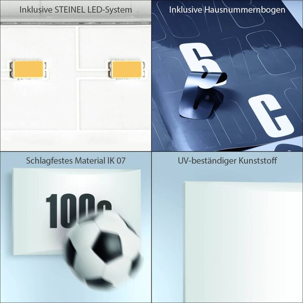STEINEL L 1 N LED kinkiet z numerem domu IP54, biały / opal, tworzywo sztuczne, nowoczesny