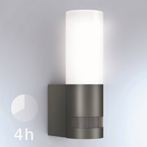 STEINEL Lampa zewnętrzna z czujnikiem ruchu L 605 S, czarny, aluminium, nowoczesny
