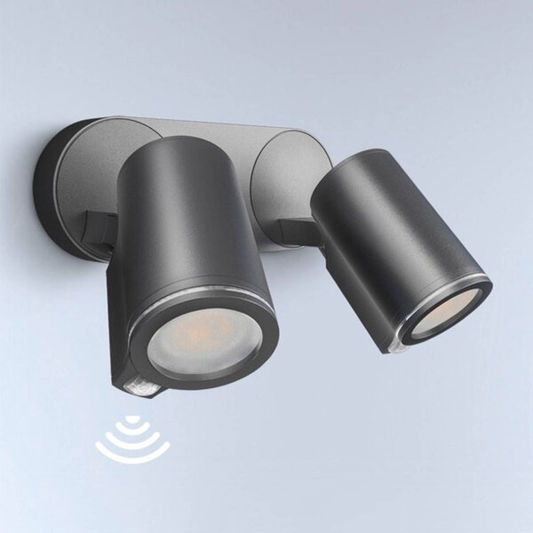 STEINEL Reflektor ogrodowy LED Spot Duo S, czarny, aluminium, nowoczesny