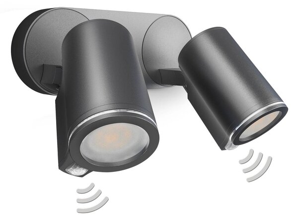 STEINEL Reflektor ogrodowy LED Spot Duo S, czarny, aluminium, nowoczesny