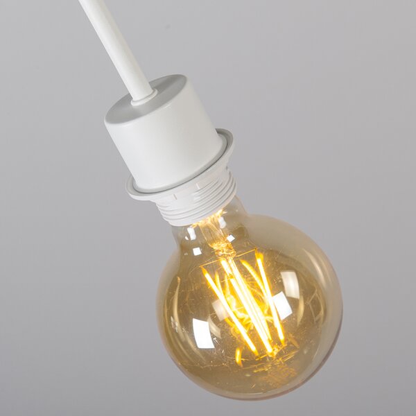 Nowoczesna lampa wisząca biała z abażurem 45 cm taupe - Combi 1