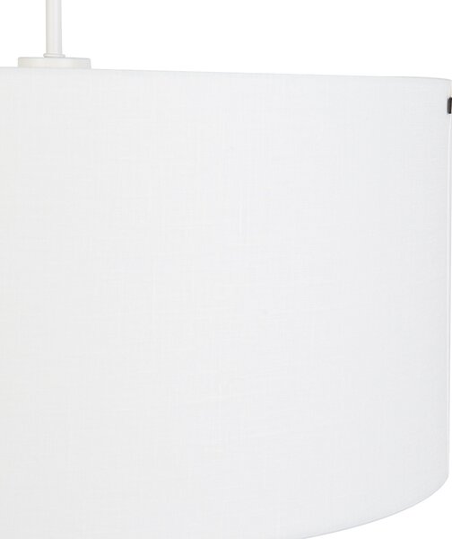 Nowoczesna lampa wisząca biała z białym kloszem 50 cm - Combi 1
