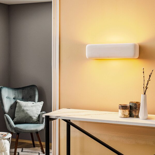 Kinkiet Noris SOLLUX LIGHTING, możliwość ściemniania, biały / opal, salon / jadalnia, ceramika, nowoczesny