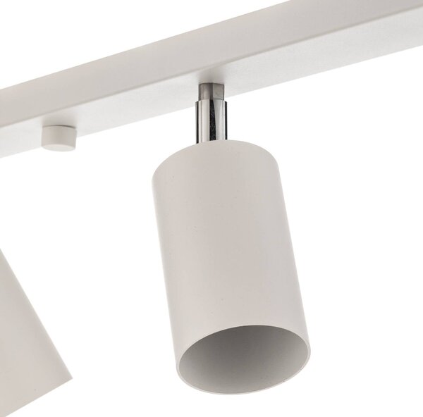 Reflektor sufitowy okrągły, biały, 6-punktowy liniowy Round SOLLUX LIGHTING, możliwość ściemniania, biały / opal, salon / jadalnia, metal, nowoczesny