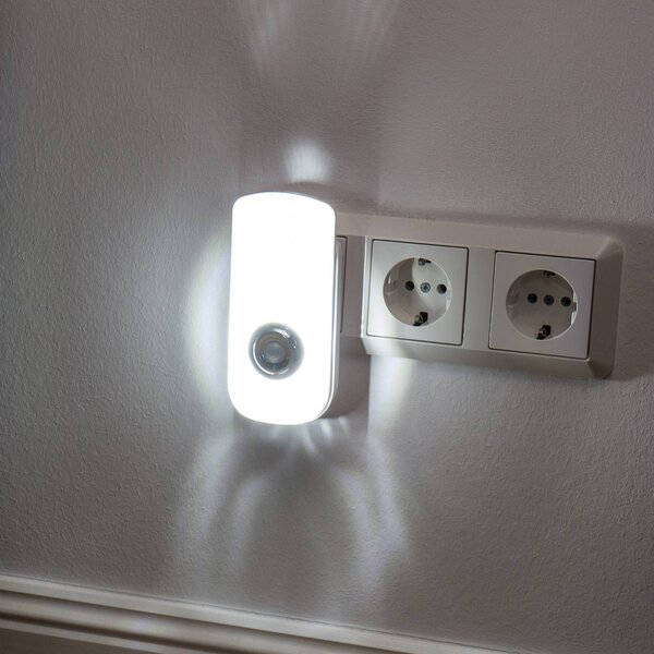 Müller-Licht Lampka nocna LED Nox, biały / opal, sypialnia, tworzywo sztuczne