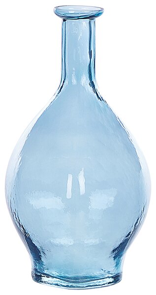 Wazon dekoracyjny szklany okrągły 28 cm ręcznie wykonany ozdobny jasnoniebieski Pakora Beliani