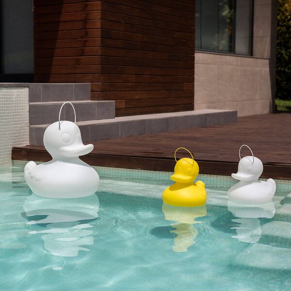 Goodnight Light Designerska lampa LED DUCK-DUCK S do użytku na zewnątrz, w kolorze białym DUCK-DUCK, możliwość ściemniania, biały / opal, tworzywo sztuczne, design