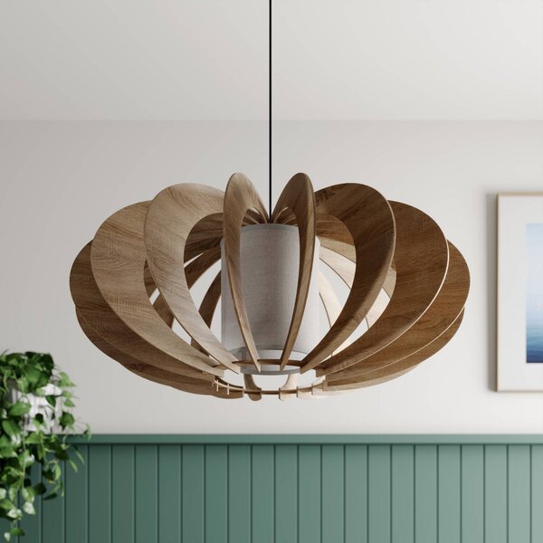 Lampa wisząca Modern A L SIGMA, możliwość ściemniania, jasne drewno, salon / jadalnia, drewno, nowoczesny