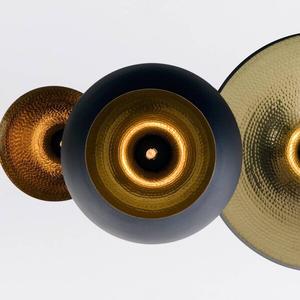 Tom Dixon Lampa wisząca designerska Beat Tall, możliwość ściemniania, czarny, salon / jadalnia, mosiądz, design