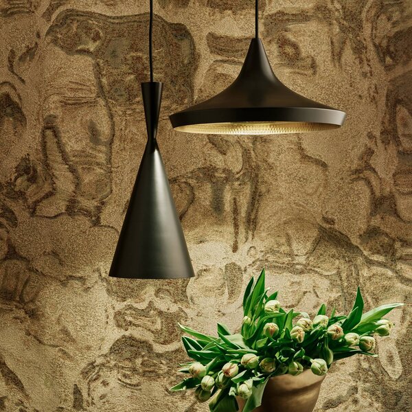 Tom Dixon Lampa wisząca designerska Beat Tall, możliwość ściemniania, czarny, salon / jadalnia, mosiądz, design
