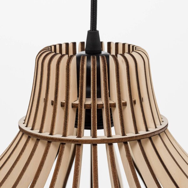 Lampa wisząca Barrel TEMAR LIGHTING, możliwość ściemniania, jasne drewno, salon / jadalnia, drewno, dworkowy / rustykalny