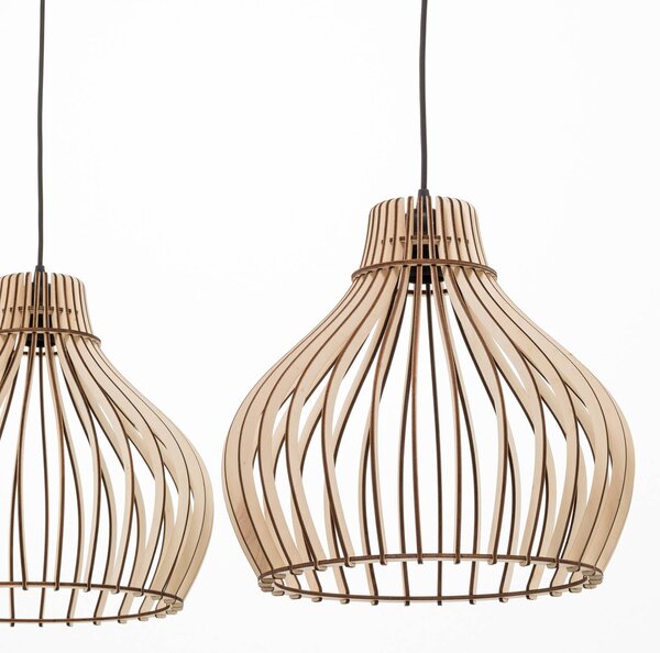 Lampa wisząca Barrel TEMAR LIGHTING, możliwość ściemniania, jasne drewno, salon / jadalnia, drewno, dworkowy / rustykalny