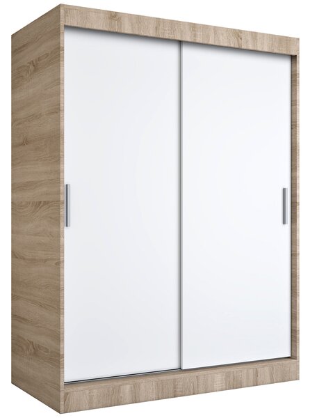 Szafa przesuwna 150 cm dąb sonoma + biały - Corina 4X