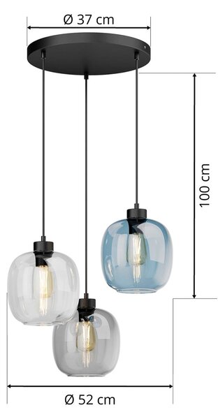 Lampa wisząca szklana Elio TK Lighting, możliwość ściemniania, przezroczysty / transparentny, salon / jadalnia, szkło, nowoczesny