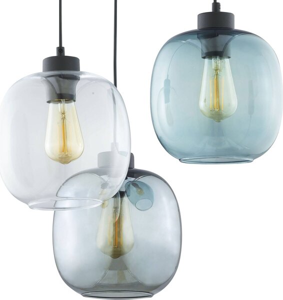 Lampa wisząca szklana Elio TK Lighting, możliwość ściemniania, przezroczysty / transparentny, salon / jadalnia, szkło, nowoczesny
