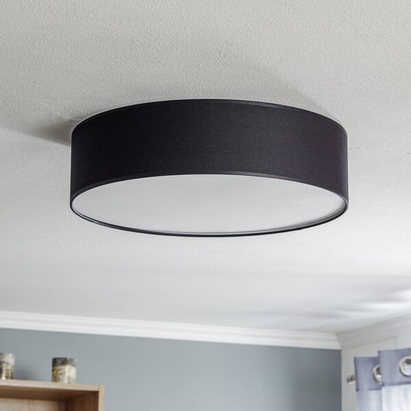 Lampa sufitowa Rondo TK Lighting, możliwość ściemniania, czarny, sypialnia, tkanina / materiał / jedwab, nowoczesny