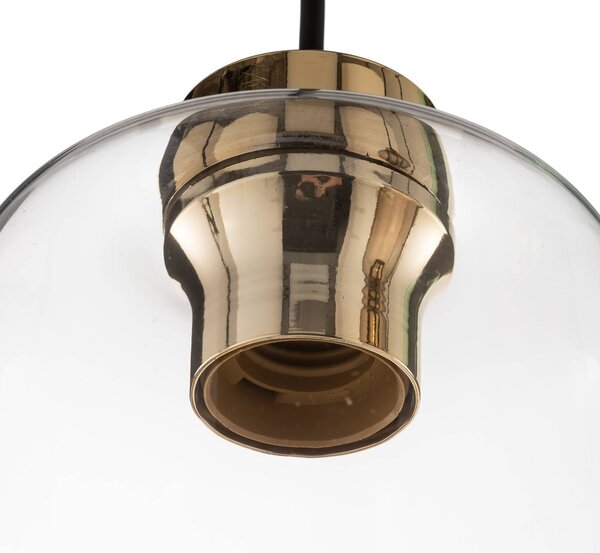 Lampa wisząca szklana Marco Green TK Lighting, możliwość ściemniania, przezroczysty / transparentny, salon / jadalnia, szkło, nowoczesny