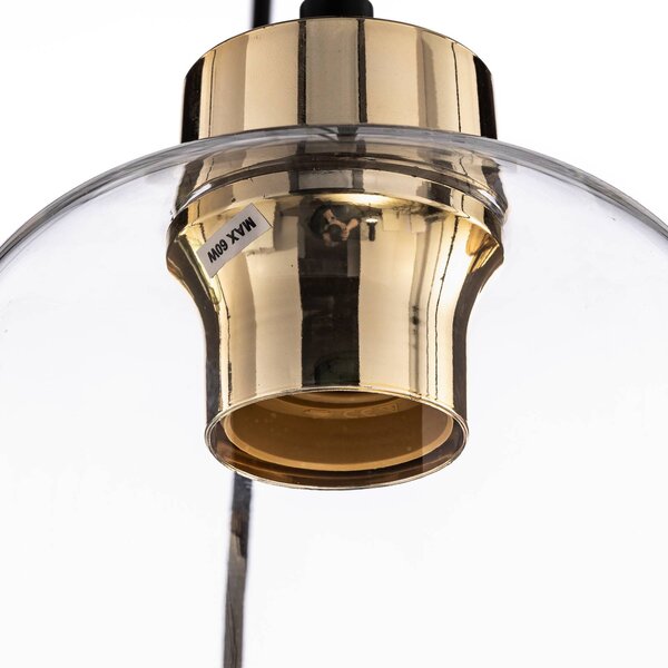 Lampa wisząca szklana Marco Green TK Lighting, możliwość ściemniania, przezroczysty / transparentny, salon / jadalnia, szkło, nowoczesny