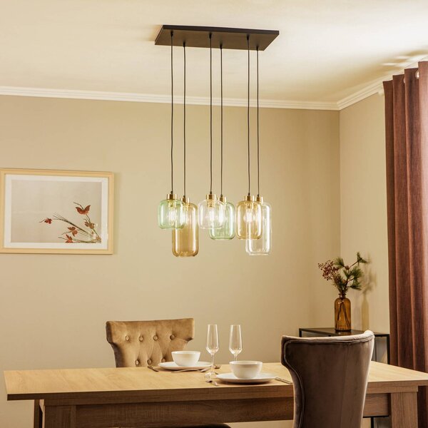 Lampa wisząca szklana Marco Green TK Lighting, możliwość ściemniania, przezroczysty / transparentny, salon / jadalnia, szkło, nowoczesny