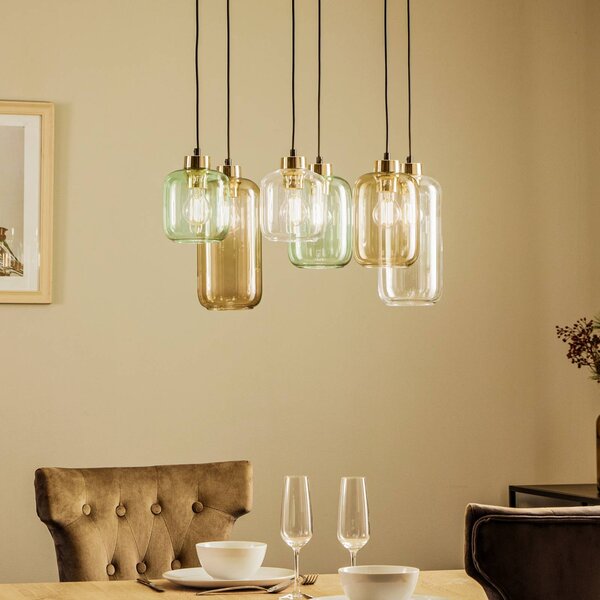 Lampa wisząca szklana Marco Green TK Lighting, możliwość ściemniania, przezroczysty / transparentny, salon / jadalnia, szkło, nowoczesny