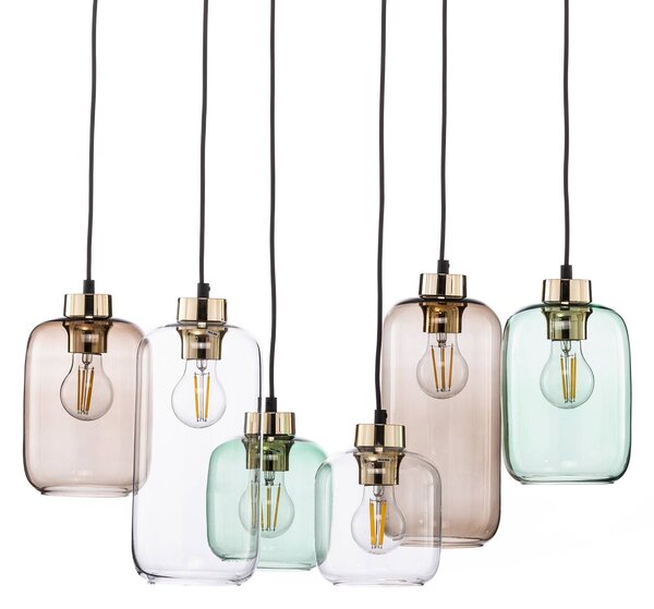 Lampa wisząca szklana Marco Green TK Lighting, możliwość ściemniania, przezroczysty / transparentny, salon / jadalnia, szkło, nowoczesny