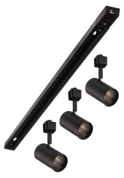 Prios 1-fazowy system szynowy Jorell, czarny, 3-punktowa, GU10 Jorell PRIOS, możliwość ściemniania, czarny, salon / jadalnia, aluminium, nowoczesny