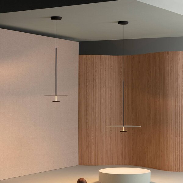 Vibia Lampa wisząca designerska Flat, możliwość ściemniania, aluminiowy / szary / cynkowy, salon / jadalnia, metal, nowoczesny