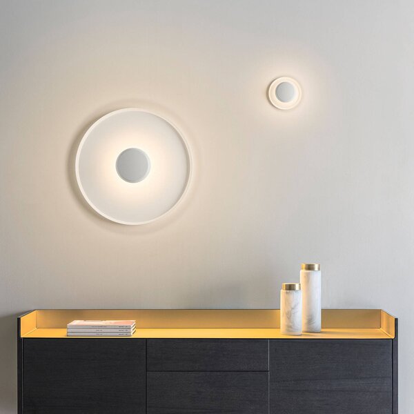 Vibia Kinkiet designerski Top, możliwość ściemniania, biały / opal, salon / jadalnia, metal, nowoczesny