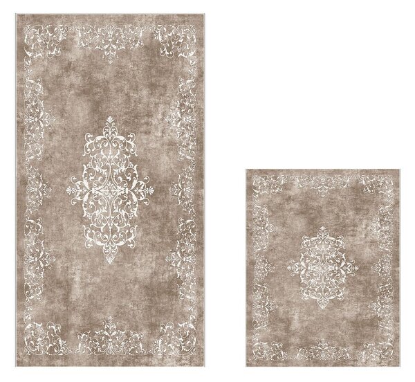 Szare/szarobrązowe dywaniki łazienkowe zestaw 2 szt. 60x100 cm – Foutastic