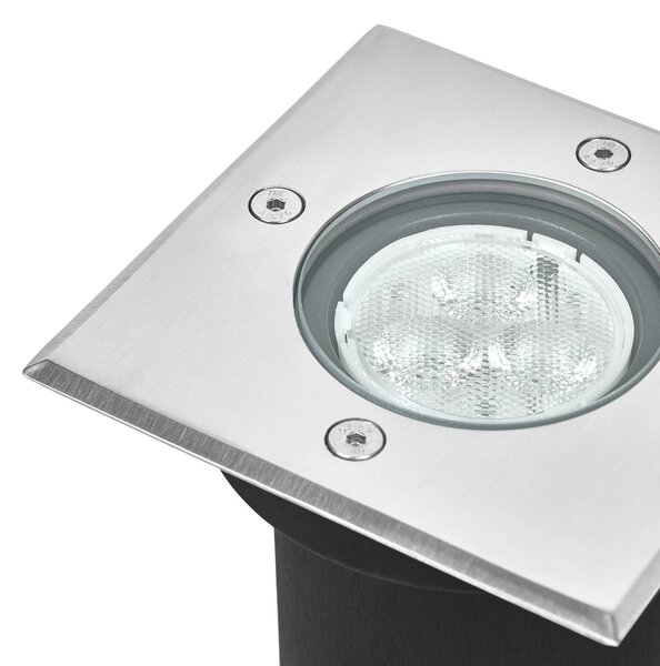 Oprawa wpuszczana podłogowa LED Ava, 12 cm x cm, IP67 AVA Lucande, aluminiowy / szary / cynkowy, aluminium, nowoczesny