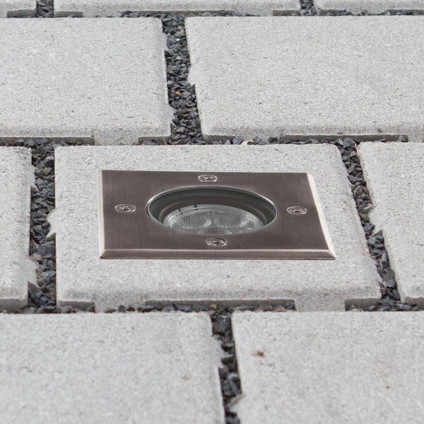 Oprawa wpuszczana podłogowa LED Ava, 12 cm x cm, IP67 AVA Lucande, aluminiowy / szary / cynkowy, aluminium, nowoczesny