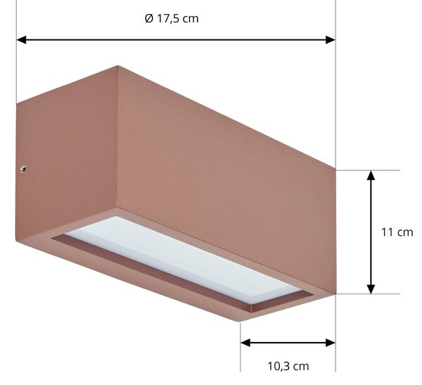 Kinkiet zewnętrzny BENTE Lucande, możliwość ściemniania, brązowy / rdzawy, aluminium, nowoczesny