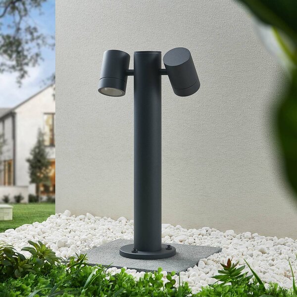Lampa ogrodowa stojąca Maloney Lucande, możliwość ściemniania, czarny, aluminium, nowoczesny