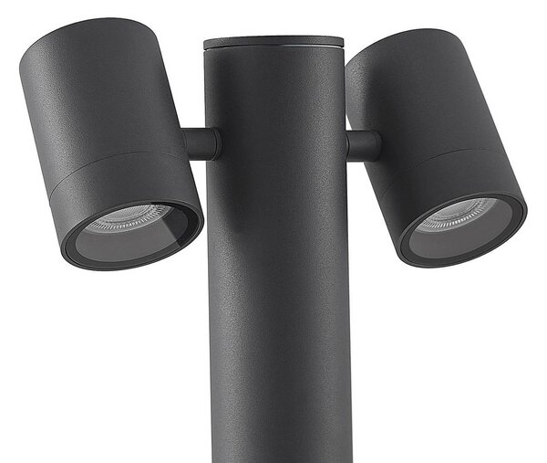 Lampa ogrodowa stojąca Maloney Lucande, możliwość ściemniania, czarny, aluminium, nowoczesny