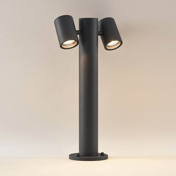 Lampa ogrodowa stojąca Maloney Lucande, możliwość ściemniania, czarny, aluminium, nowoczesny