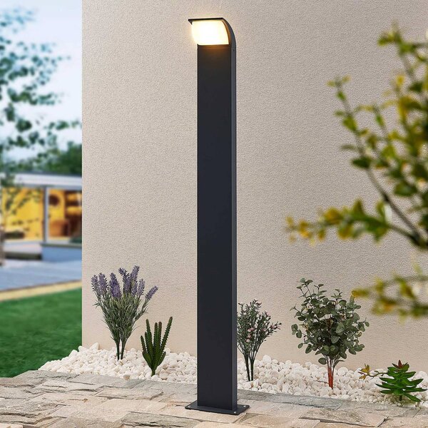 Słupek oświetleniowy LED Tinna Lucande, czarny, aluminium, nowoczesny