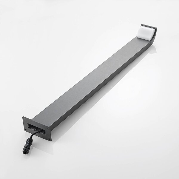 Słupek oświetleniowy LED Tinna Lucande, czarny, aluminium, nowoczesny