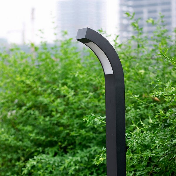 Słupek oświetleniowy LED LENNIK Lucande, czarny, aluminium, nowoczesny
